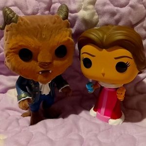 Belle and Beast Funko Pops